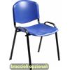 Unisit Sedia visitatore a 4 gambe Unisit Dado D5PS - struttura nera - PPL blu conf. 2 p
