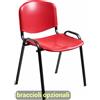 Unisit Sedia visitatore a 4 gambe Unisit Dado D5PS - struttura nera - PPL rosso - conf.