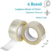 Made In Italy 6 Rotoli di Nastro Trasparente 50mm x 132 Mt. Nastro per Imballaggio Silenzioso
