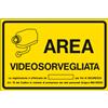 Cartello Alluminio Area Sottoposta a Videosorveglianza D.LGS. 101 300x200 mm