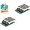 2x Modulo Matrice LED 8x8 MAX7219 Rosso Display Seriale SPI Arduino Raspberry Pi