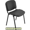 Unisit Sedia visitatore 4 gambe Unisit Dado D5S acciaio nero - rivestimento ecopelle ne