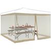 Relaxdays Set da 2 zanzariere beige per gazebo 3x3 Tenda anti-insetto 1,2 kg beige