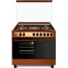 LAR.EL Cucina 90x60 MARRONE LAR.EL Forno ELETTRICO GRILL porta bombola 5 fuochi GPL
