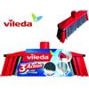 VILEDA scopa 3 ACTION per tutti i tipi di sporco per Interni 3 Diverse Setolole