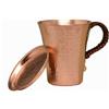 Tazza in Rame con Coperchio Martellato Boccale in Rame Spessorato per Casa