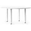 BricoShop24 Tavolo Rotondo da Pranzo 90x90 cm Bianco Gambe Alluminio Regolabili