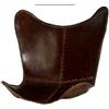 PARRY'S LEATHER WORLD Copriseduta Sedia Butterfly Ricambio In Vera Pelle Di Bufalo Marrone