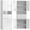 Mobile Bagno Alto Slim con Cassetti e Ripiani, 60x30x170 cm, Bianco Lucido