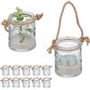 Relaxdays Vasetti portacandele Lanterne in vetro Contenitori per candele 150 g 12 pz.