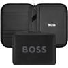 HUGO BOSS Writing Folder Boss Cut Out Conference Folder Zip Black & Grey