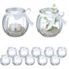 Relaxdays Vasetti portacandele Lanterne in vetro Contenitori per candele 7,5 cm 120 g