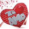 FGF Cuscino a Forma di Cuore in Peluche con Scritta Ti Amo 55cm Regalo San Valentino