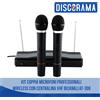 KIT COPPIA MICROFONI PROFESSIONALI WIRELESS CON CENTRALINA VHF BICANALI AT-306
