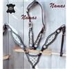 Senza marchio Headstall Western Leather Tack Set | Cream Gladiator Tack Set per cavallo
