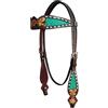 Senza marchio Set copricapo e collare per cavalli western in pelle 200% per cavalli, pony