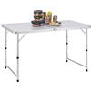 Tavolo PicNic Campeggio Alluminio 120x60 H70cm Pieghevole in Valigetta 3 altezze