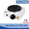 MINI FORNELLO ELETTRICO 500W REGOLABILE PIASTRA GHISA VIAGGIO CAMPEGGIO 108 MM