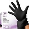 R MOVE 100 guanti in nitrile monouso neri XL senza polvere, gloves ambidestri us