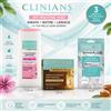 CLINIANS Kit Viso - Latte Detergente Anti Stress, Crema Viso Argan, Maschera
