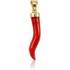 Cornetto Portafortuna Ciondolo Corallo rosso Rosso scaramantico oro giallo 18kt