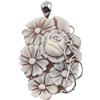 Ciondolo Cammeo argento 925 rosa fiore cammeo inciso a mano a Torre del Greco