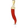 Cornetto Portafortuna Ciondolo Corallo rosso Rosso Argento Dorato scaramantico