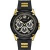 Guess Orologio Uomo GUESS DELTA GW0051G2 Multifunzione Silicone Nero Gold Dorato