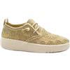 WOZ? ROBBIE 50100W crochet brown beige scarpe donna sneakers laccio elastico sli