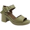 BUENO SHOES WA1704 verde scarpe donna sandalo punta aperta pelle tacco fibbia