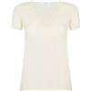 RAGNO 073098 Merino Medium Maglietta scollo a V Donna in lana BIANCO-NERO