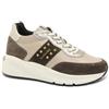 NERO GIARDINI 11523 castagno marrone scarpe donna sportive sneakers lacci zeppa