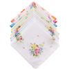 10 fazzoletti da donna misti, morbidi, con motivo floreale, da taschino, 30x30