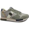 BLAUER QUEENS01 military taupe verde tortora scarpe uomo sneakers lacci camoscio