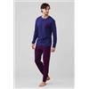 NOI DI NOTTE Pigiama Uomo Lungo Cotone Felpato Pantalone Quadretti ART. FC003133