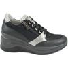 IGI&CO 7654100 nero scarpe donna sportive sneakers zeppa interna lacci
