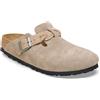 BIRKENSTOCK BOSTON BRAIDED 1026694 taupe suede ciabatta zoccolo donna fibbia cam