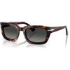 PERSOL 3367 54 col. 24/71 HAVANA SCURO lenti GRIGIO SFUMATO in CRISTALLO
