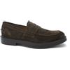 FRANCO FEDELE 6551 testa di moro scarpe uomo mocassino college pelle camoscio el