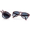 PERSOL 714 52 IL PIEGHEVOLE col. 24/S3 HAVANA SCURO lenti BLUE POLAR SFUMATE