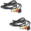 2x AV Audio Video Cable for Sega Dreamcast RCA TV Lead Composite Console Lot 2Pc