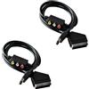 2Pz Cavo SCART RGB Sega Dreamcast RCA Video per Pistola Gun Audio Stereo TV 1.8m