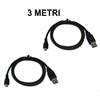 2Pz Cavo Ricarica PS4 3 Metri Micro USB Controller Joypad PlayStation 4 Joystick