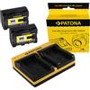 Patona 2x Batteria Patona + caricabatteria USB dual per Jvc Everio GZ-HM550AH,GZ-HM550B