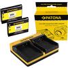 Patona 2x Batteria Patona + caricabatteria USB dual per Casio Exilim Ex-Zr10,Ex-Z2300