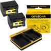 Patona 2x Batteria Patona + caricabatteria USB doppio per Jvc Everio GZ-HM550B