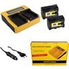 Patona 2x Batteria Patona + caricabatteria rapido DUAL LCD per Jvc Everio GZ-HM550B