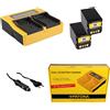 Patona 2x Batteria Patona + caricabatteria rapido DUAL LCD per Jvc GR-D250U,GR-D250US
