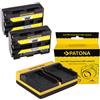 Patona 2x Batteria Patona + caricabatteria USB doppio per Sony DCR-TRV240,DCR-TRV240E