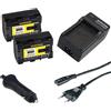 Patona 2x Batteria Patona + caricabatteria casa/auto per Jvc Everio GZ-HM550B